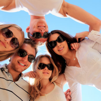 Cheerful young people having fun