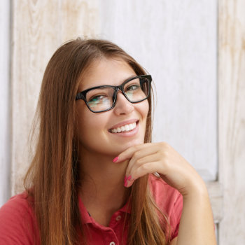 cheerful Attractive Caucasian woman