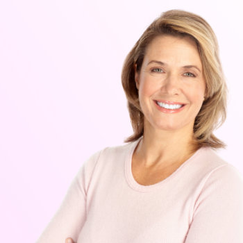 mature woman smiling calmly